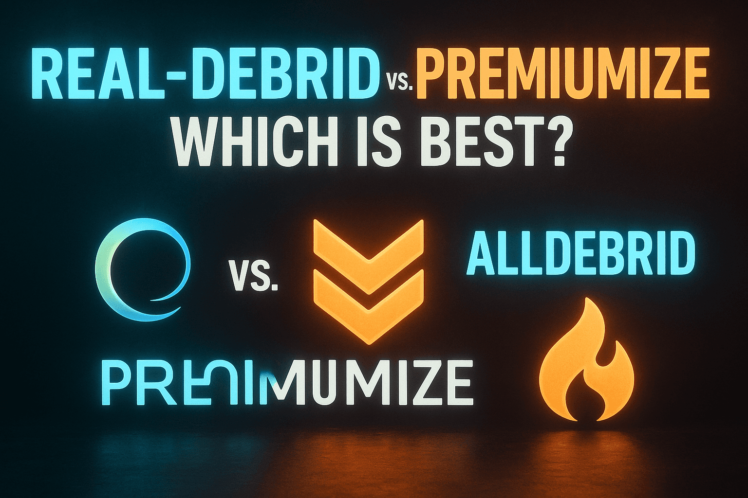 Real-Debrid vs Premiumize vs AllDebrid comparison chart for Kodi and Stremio users