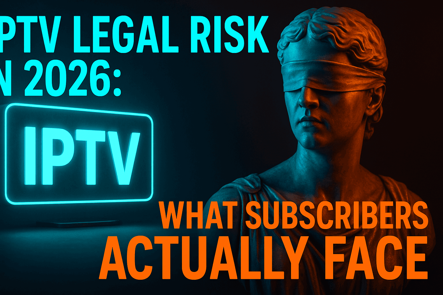 Diagram illustrating IPTV legal risk for subscribers — ISP monitoring and enforcement flow